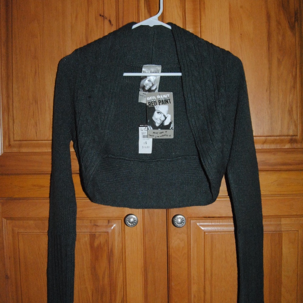 Red Paint Brand Grey Cardigan - Size Small